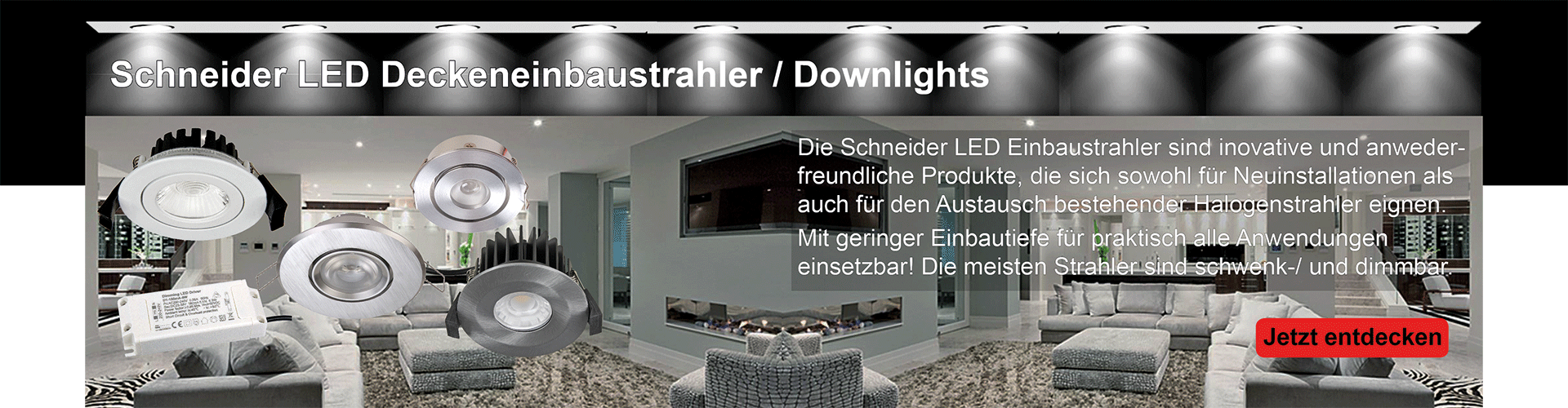 Schneider LED Deckeneinbaustrahler / Downlights